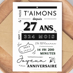 Carte d'anniversaire amusante pour lui ou pour elle 27 ans - Idéale pour un ami, un collègue, un frère ou une sœur