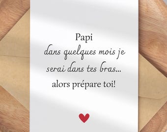 Carte annonce de grossesse Papi - Carte à imprimer - Annonce bébé originale papy - idée annonce grossesse