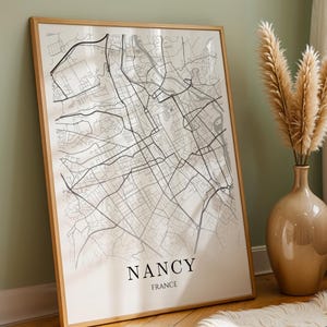 Black and White Nancy Map Poster – Minimalist City Map – Nancy Map Poster – Modern Wall Decor – Nancy City Map