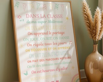 Poster in the teacher's classroom - end-of-year gift for the teacher - thank you teacher