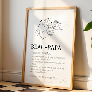 Poster definition Stepfather and single line - Gift for stepdad - Father's Day gift