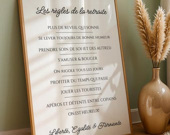 Printable Retirement Poster - Retirement Rules - Original Gift for Retirees - Retirement Party Decoration