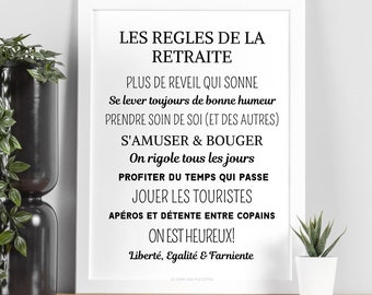 Affiche cadeau départ à la retraite - poster retraiter personnalisé par Les Petits PDF