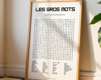 Swear Word Search Poster - Art Poster - Funny Children's Decoration - Wall Decor