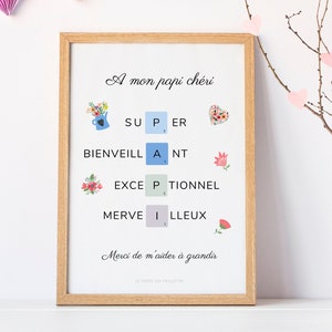 Papi scrabble poster - Papi quality poster - Poster to download by Les Petits PDF