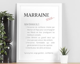 Personalized godmother definition poster - personalized godmother gift - godmother poster by Les Petits PDF
