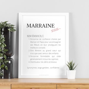 Personalized godmother definition poster - personalized godmother gift - godmother poster by Les Petits PDF