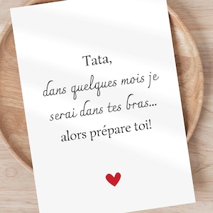 Tata pregnancy announcement card - Printable card - Original baby announcement - pregnancy announcement idea