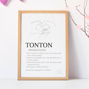 Póster definición tío de una sola línea - regalo para el tío de Les Petits PDF