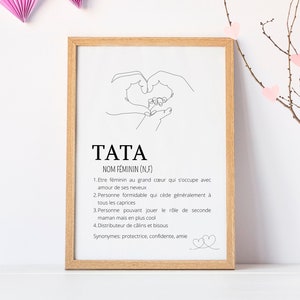 Tata Definition Poster | Gift for Tata - Single Line Minimalist Decoration