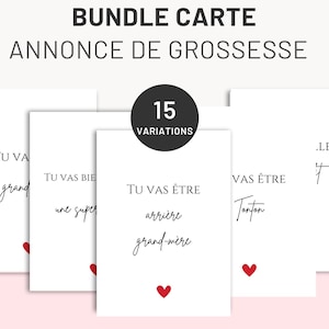 Bundle of pregnancy announcement cards for the whole family - Printable cards - Original baby announcement - Pregnancy announcement ideas