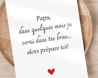 Dad pregnancy announcement card - Printable card - Original family baby announcement - pregnancy announcement idea