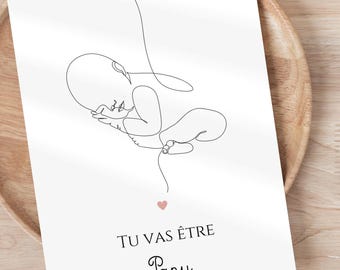 Carte annonce de grossesse Papi - Carte à imprimer - Annonce bébé originale papy - idée annonce grossesse