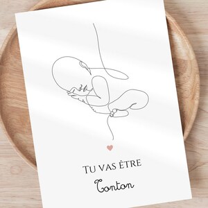 Uncle's pregnancy announcement card - Printable card - Original family baby announcement - Pregnancy announcement idea