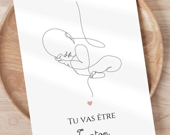 Uncle's pregnancy announcement card - Printable card - Original family baby announcement - Pregnancy announcement idea