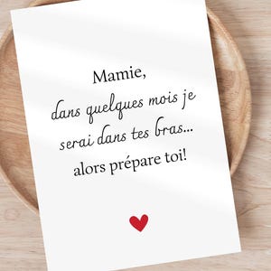 Carte annonce de grossesse mamie - Carte à imprimer - Annonce bébé originale grand-mère - idée annonce grossesse