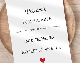 Card Duo – Printable Godfather & Godmother Request – Will you be my godmother? Birth Card – Original Baby Request