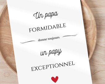 Pregnancy announcement card for Grandpa - Printable family card - Original baby announcement for Grandpa - Pregnancy announcement idea for Grandparents
