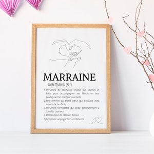 Godmother definition poster - godmother gift - single line godmother poster by Les Petits PDF