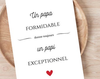 Carte annonce de grossesse papi  - Carte à imprimer - Annonce bébé originale papy - idée annonce grossesse