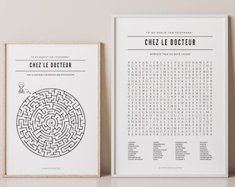 2 Posters pour salle d'attente docteur - Affiche chez le docteur   - Affiche minimalistes cabinet médical - Décoration Murale