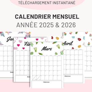 2025-2026 Calendar - Printable Monthly Planner - Perpetual PDF Diary to Download - 2025 Planner
