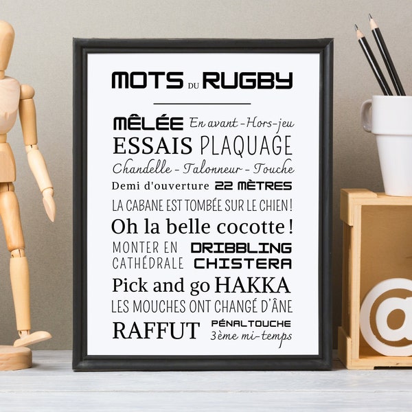 Affiche rugby - Affiche mots et expressions du rugby - Poster rugby par par Les Petits PDF