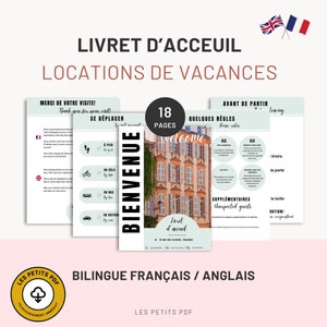 AIRBNB Livret daccueil en français et anglais, 18 pages A4, Template Canva, Airbnb Template, Welcome Book bilingue par Les Petits PDF 画像 1