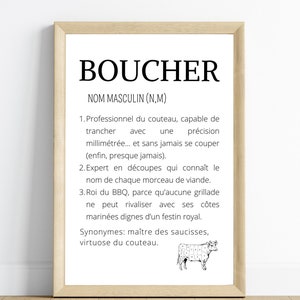 Butcher definition poster - Minimalist poster for butcher shop - Butcher decoration by Les Petits PDF