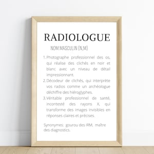 Radiologist definition poster - Minimalist radiology poster - Radiologist waiting room poster by Les Petits PDF