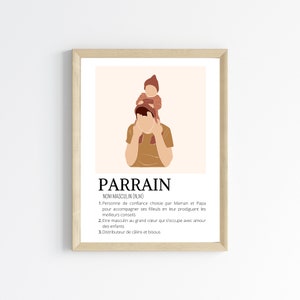 Godfather definition poster - gift for godfather - original request by Les Petits PDF
