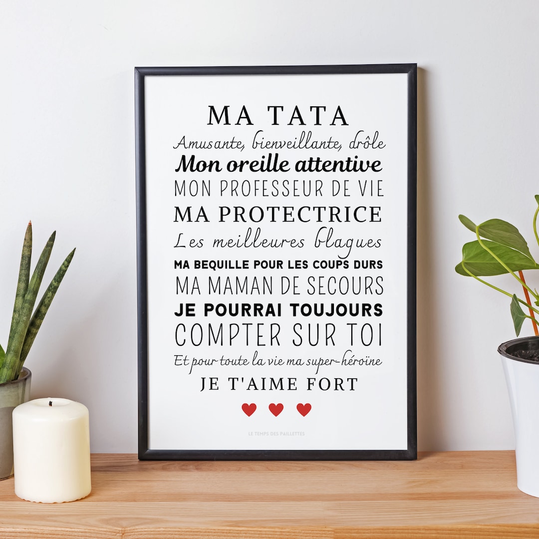Affiche tata cadeau pour tata Affiche à télécharger par Etsy France