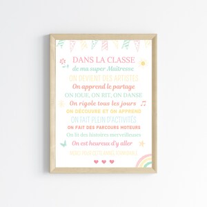 Poster in the teacher's class - end of school year teacher gift - thank you teacher by Les Petits PDF