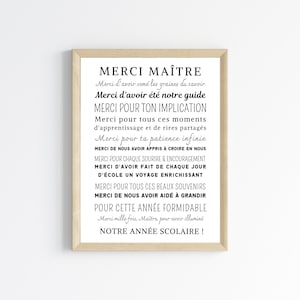 Thank you teacher poster - end of school year teacher gift - teacher frame by Les Petits PDF