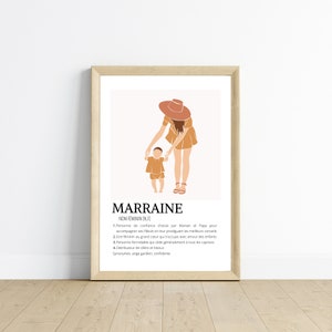 Godmother poster - original godmother request - gift for godmother by Les Petits PDF