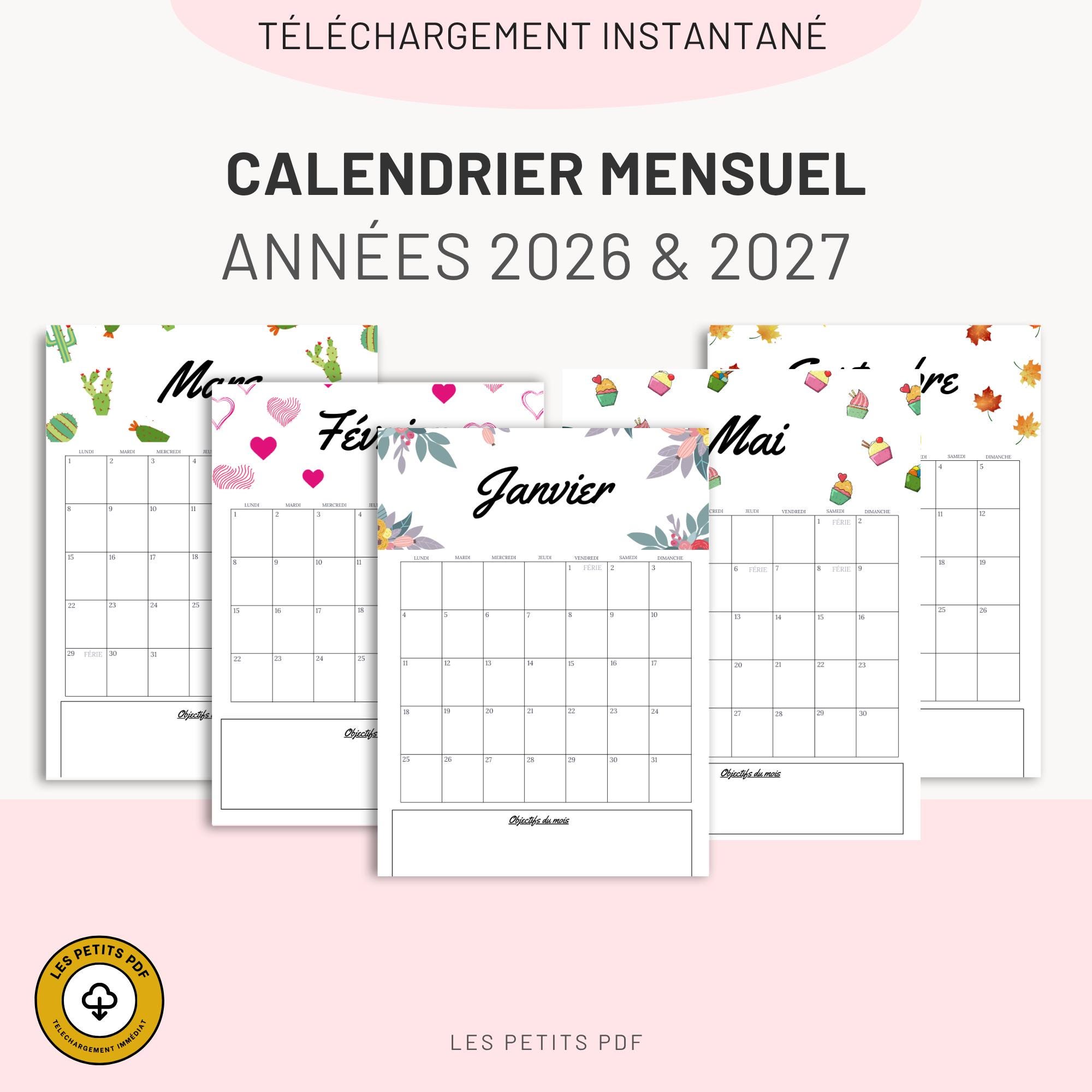 Calendrier Mural 2026-2027 – 18 Mois De Planification – Grandes Cases Pour écrire, Papier épais – Parfait Bureau Ou Maison - 7