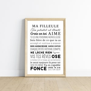 My Goddaughter Poster - Godfather and Godmother Gift - Inspiring and Motivating Poster - Les Petits PDF