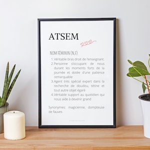 Personalisiertes ATSEM-Definitionsposter - personalisiertes ATSEM-Geschenk - Poster zum Download - Wanddekoration