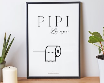 Minimalist WC and bathroom poster - Toilet poster by Les Petits PDF & Co