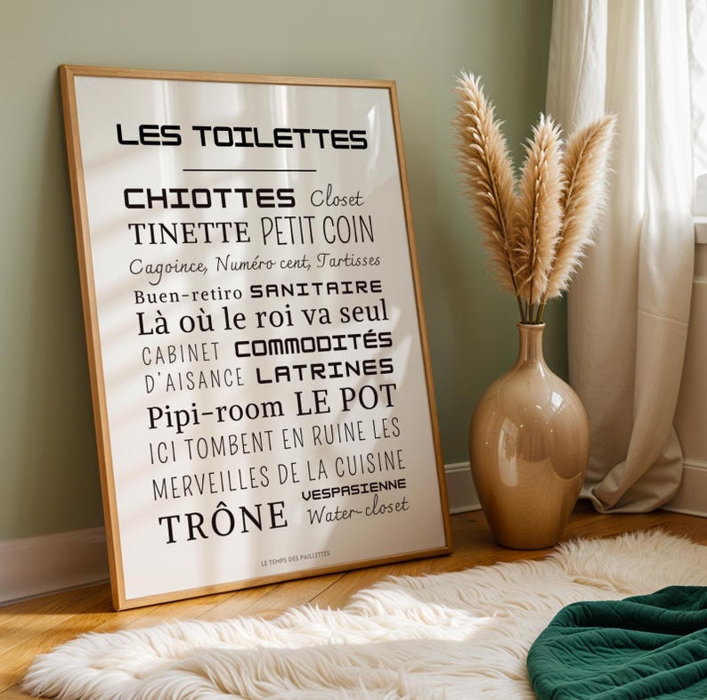 Minimalist poster for toilets and bathrooms - Toilet poster - Wall decoration image 7