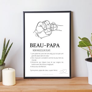 Poster definition Father-in-law and single line - Gift for father-in-law - Father's Day gift by Le Temps des Paillettes
