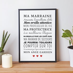 Personalized godmother poster - original godmother request - personalized godmother gift by Les Petits PDF
