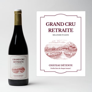Retirement Wine Label: Printable label for retirement gift by Les Petits PDF