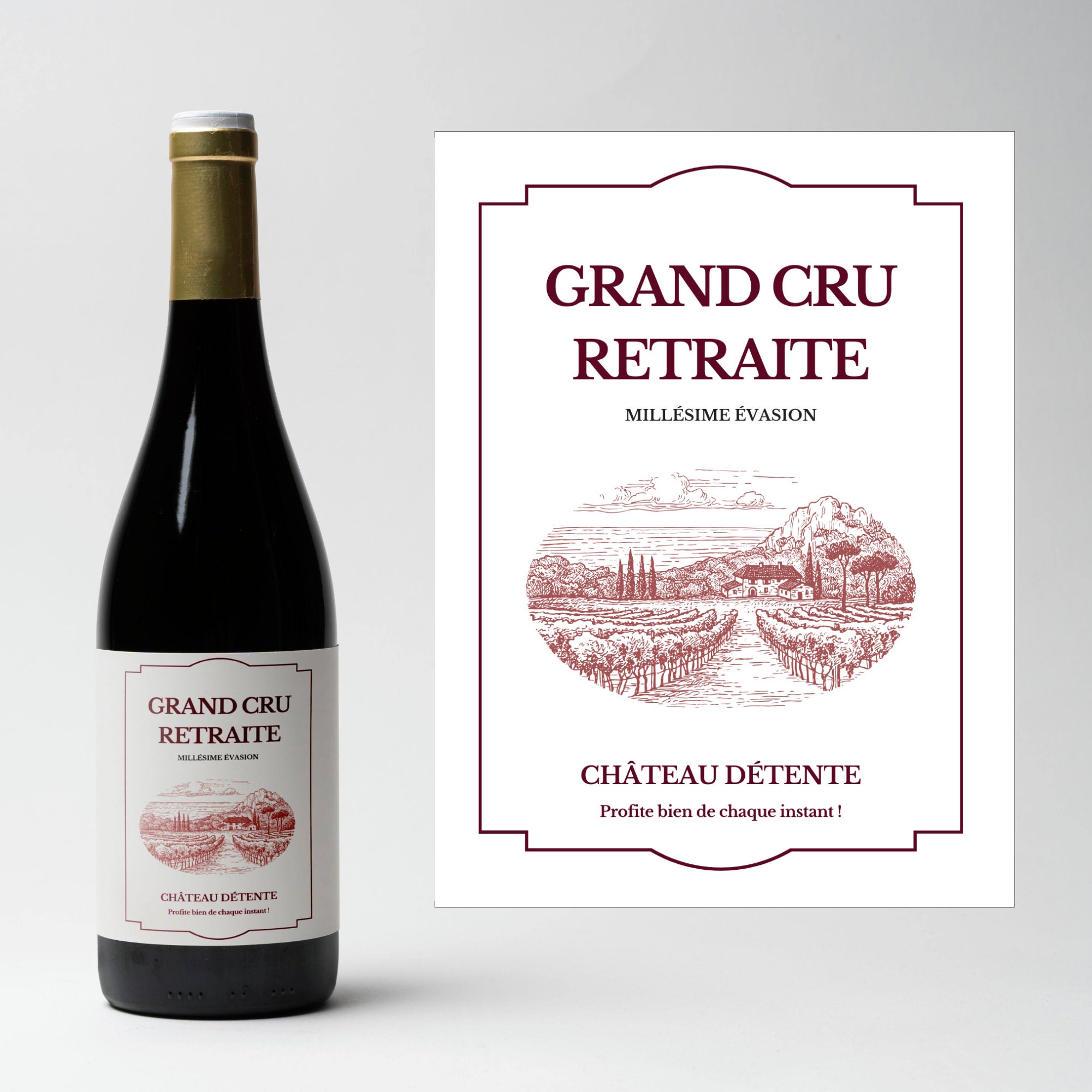 Étiquettes à Vin Humoristiques Jérôme Adoré - Lot De 4 Pour Pot De Départ, Anniversaire, Cadeau Entreprise