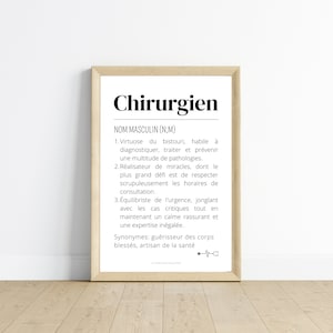 Affiche définition chirurgien - Affiche minimalistes chirurgien - Affiche salle d'attente  par Les Petits PDF