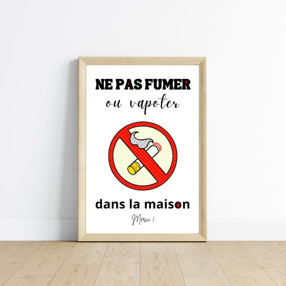 No Smoking or Vaping Poster in French - Poster for Airbnb by Les Petits PDF  - Etsy