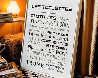 Minimalist poster for toilets and bathrooms - Toilet poster - Wall decoration