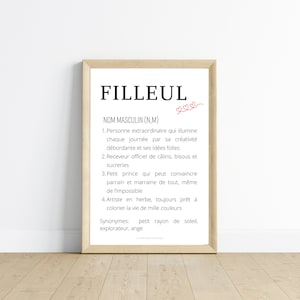 Godchild Definition Poster - Godfather and Godmother Gift - Inspiring and Motivating Poster - Les Petits PDF