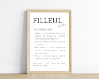 Godchild Definition Poster - Godfather and Godmother Gift - Inspiring and Motivating Poster - Les Petits PDF
