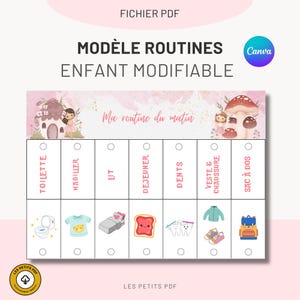 Rutina Infantil Hada Mañana y Tarde editable y Personalizable | Planificador diario - Educación en el hogar - Les Petits PDF